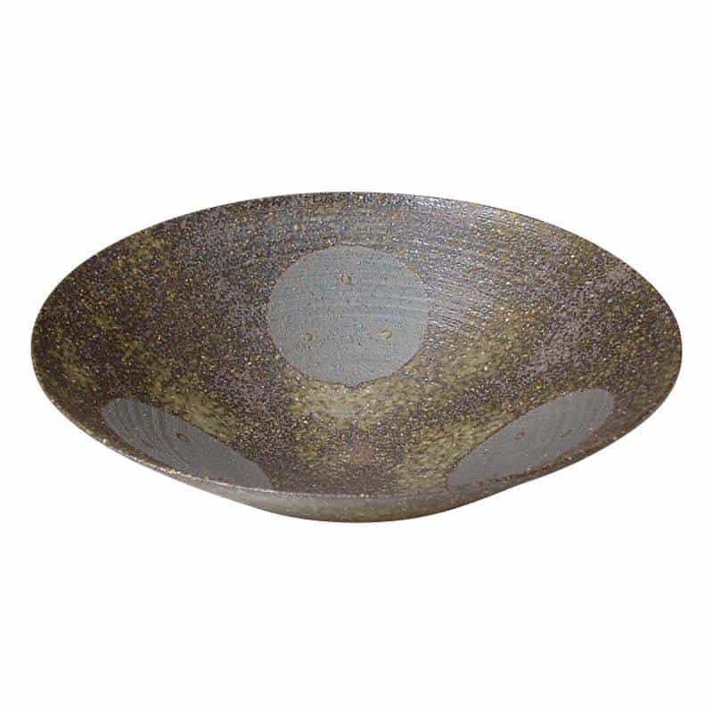 京焼･清水焼 灰緑丸 8寸鉢（竹ス付）　(1100025404)