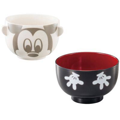 Disney　汁椀･茶碗セット（大）　ミッキーマウス手袋　(1100010151)