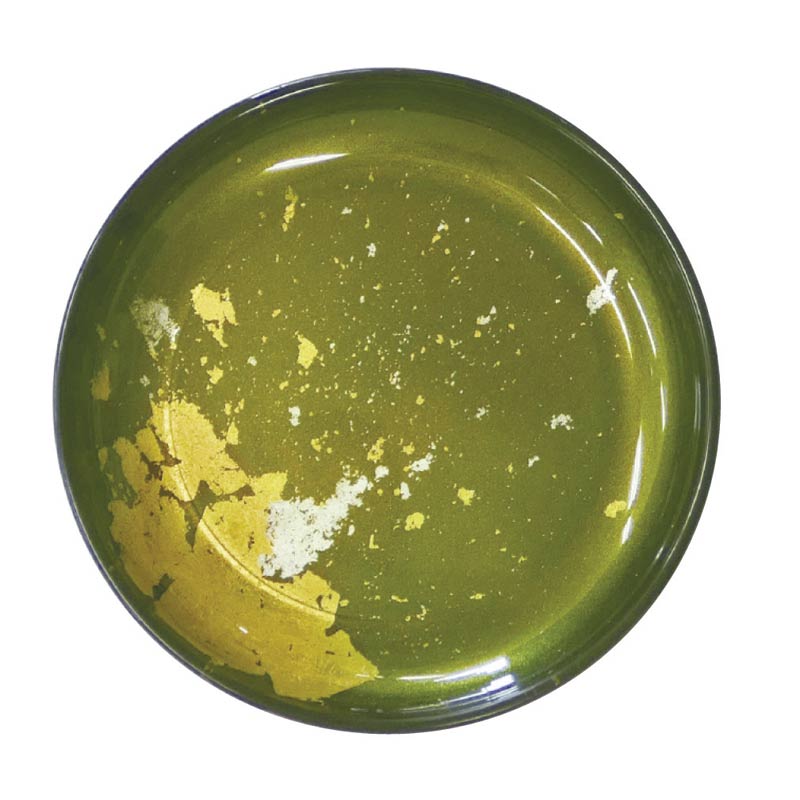 GLASS JAPAN MAJO金箔グリーン　漆ガラス　小皿（食洗機対応）　(1100012601)