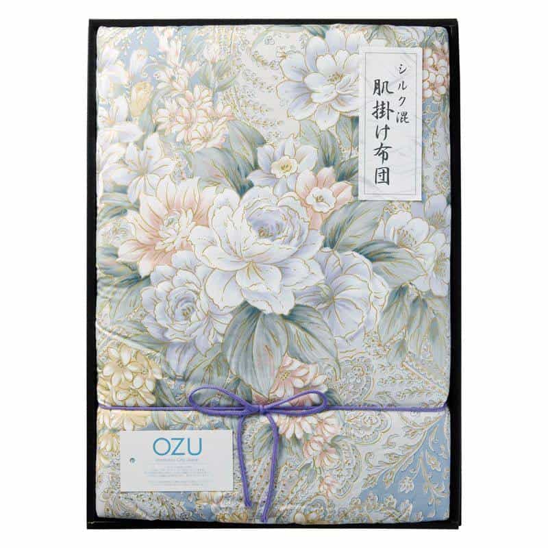 OZU シルク混肌布団　ブルー　(1100013291)
