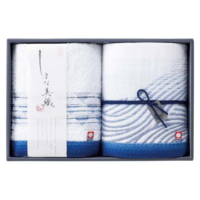 しまな美織 海日和 ウォッシュタオル2P　ブルー　(1100016091)