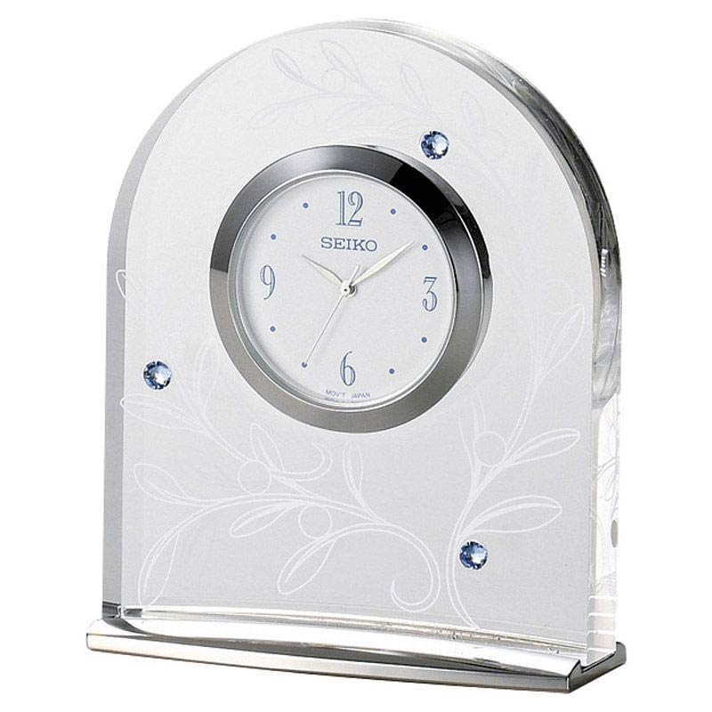セイコー レスポワール置時計 　銀色オリーブ模様　(1100016452)