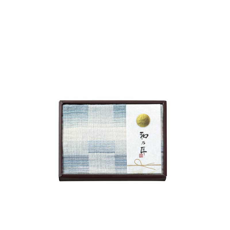 和乃匠 日本製 ふわふわガーゼひざ掛け　ブルー　(1100018595)