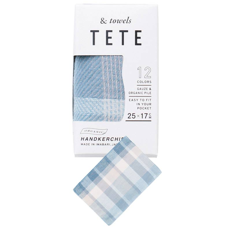 &towelsTETEタオルハンカチ　ライトブルー　(1100020303)