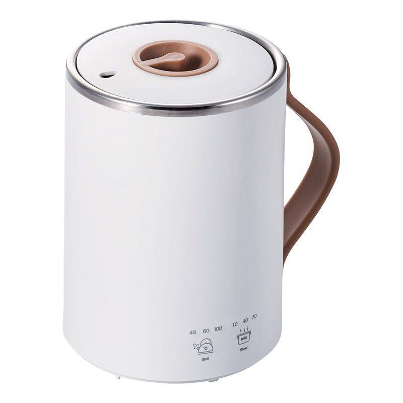 ＥＬＥＣＯＭ マグカップ型電気なべ Ｃｏｏｋ Ｍｕｇ　ホワイト　(1100026980)