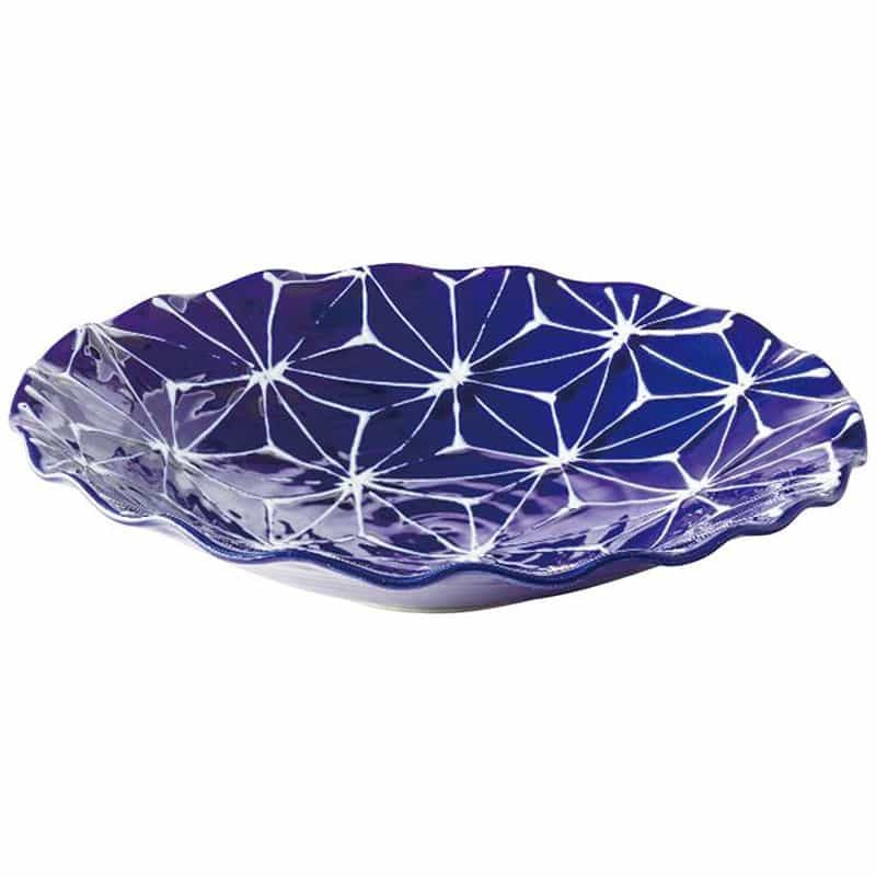 西海陶器　琉璃　波渕多用皿　麻の葉　(1100028567)