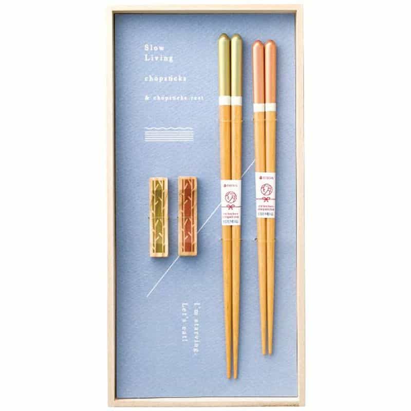 イシダ　桐箱　箸置付夫婦箸　スローリビング　(1100028667)