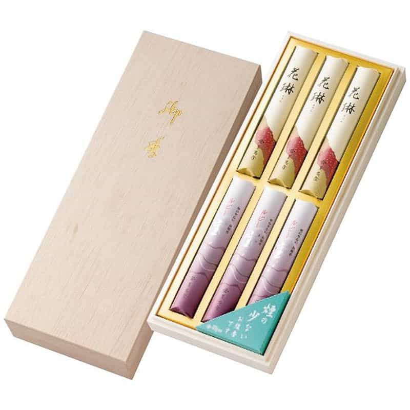 薫寿堂 　花琳・ルビー宝　線香アソート木箱短寸６束　(1100028961)