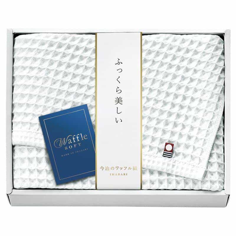 今治 ワッフルソフト バスタオル　ホワイト　(1100029123)