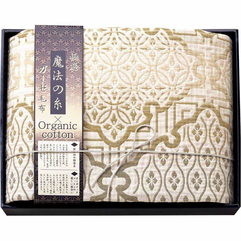 極選魔法の糸×オーガニック プレミアム四重織ガーゼ毛布　ベージュ　(1100029179)