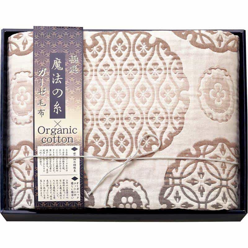 極選魔法の糸×オーガニック プレミアム五重織ガーゼ毛布　ベージュ　(1100029181)