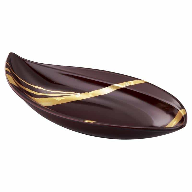 純金箔工芸 溜塗 金彩 １２ 貴船盛鉢 　(1100029193)