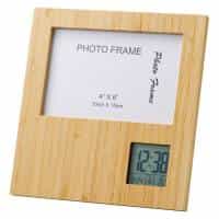 竹のフォトフレームクロック