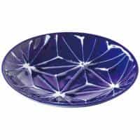 琉璃　小皿　麻の葉