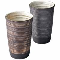 金銀刷毛　ペア陶酒杯