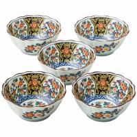 染錦金彩紋　八角小鉢揃