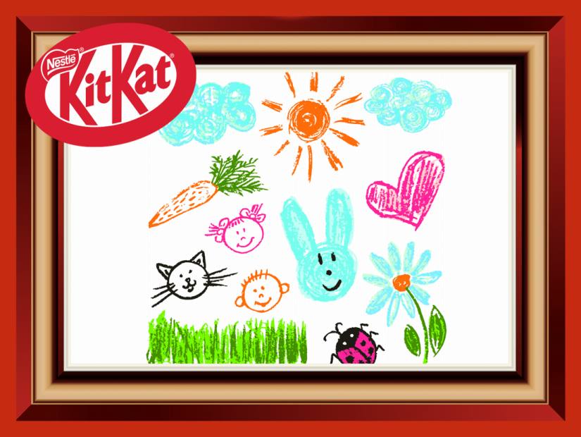 こどもが描いた似顔絵やお⼿紙を写真グッズに